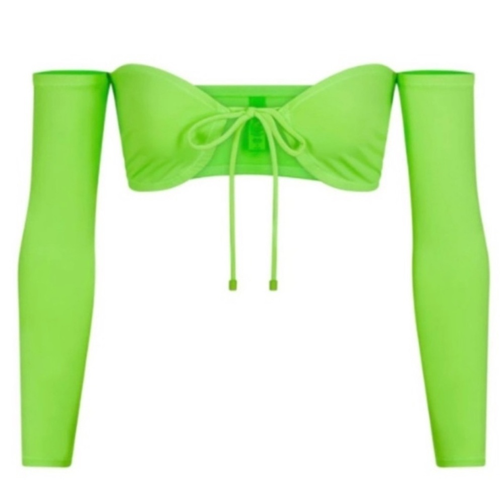 Skims  (C4) Swim Long Sleeve Top- Neon Green NWT SIZE S